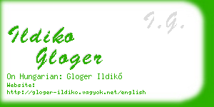 ildiko gloger business card